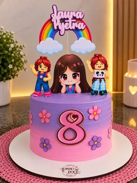 Bolo temático de aniversário de 8 anos