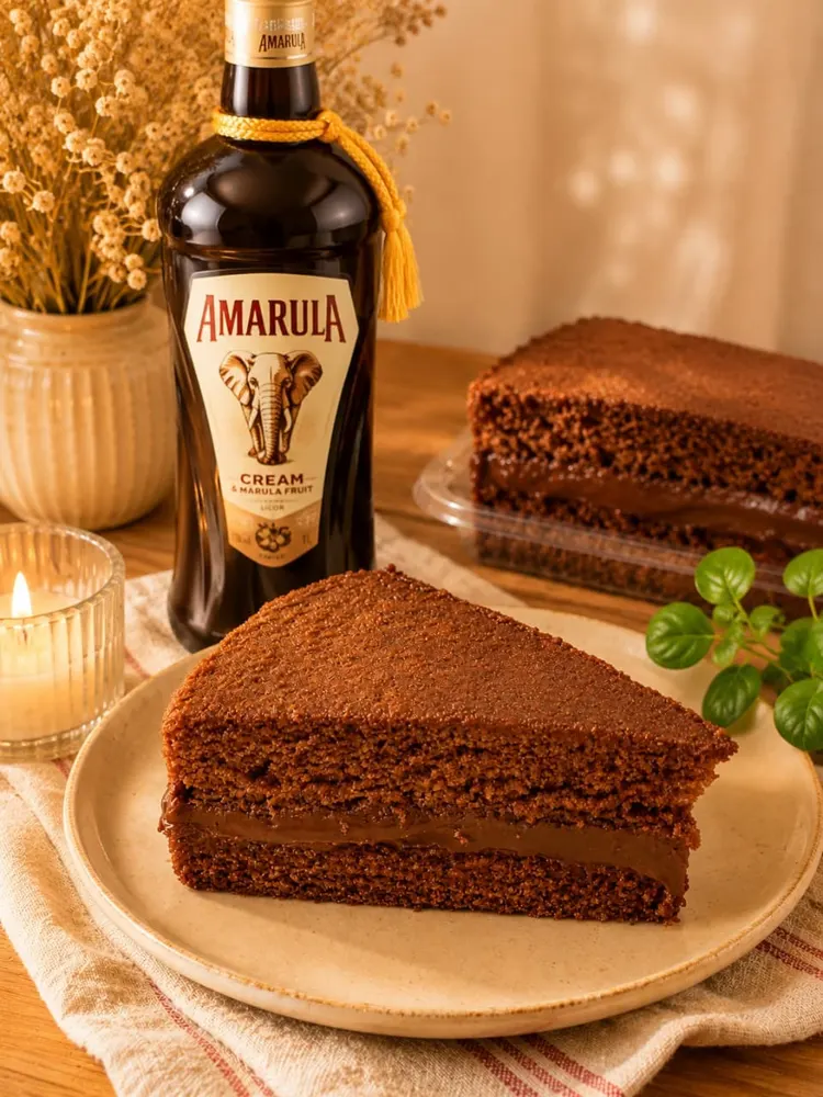 Fatia de bolo de Amarula
